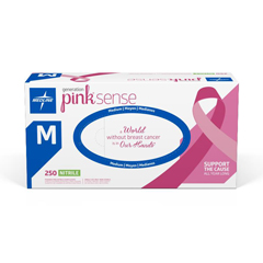 Medline Generation Pink Sense Powder-Free Nitrile Exam Gloves, Size M, 250 EA/BX