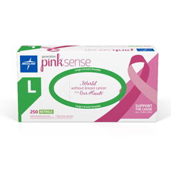 Medline Generation Pink Sense Powder-Free Nitrile Exam Gloves, Size L, 2500 EA/CS