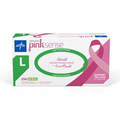Medline Generation Pink Sense Powder-Free Nitrile Exam Gloves, Size L, 250 EA/BX