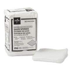 MEDPRM21408CZ - Medline - Nonsterile 100% Cotton Woven Gauze Sponges, 200 EA/BG