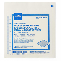 MEDPRM21448Z - Medline - Woven Sterile 8-Ply Gauze Sponges, USP Type VII, 4 x 4 in 2-Packs, 50 EA/BX