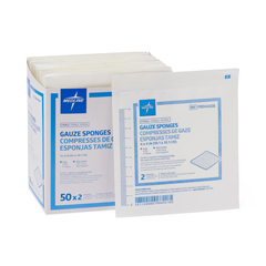 MEDPRM4408HH - Medline - Woven Sterile 8-Ply Gauze Sponges, 4 x 4, 2/Pack, 2 EA/PK
