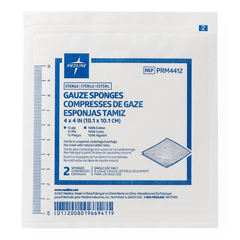 MEDPRM4412HH - Medline - Woven Sterile Gauze Sponges, 12-Ply, 4 x 4, 2/Pack, 2 EA/PK