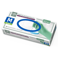 MEDPRO31772 - Medline - Professional Nitrile Exam Gloves with Aloe, Green, Medium, 500 EA/CS