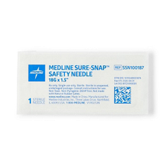 MEDSSN100187 - Medline - Hypoderm™ Safety Hypodermic Needles, 18G x 1.5, 800 EA/CS