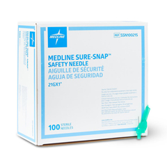 MEDSSN100215 - Medline - Hypoderm™ Safety Hypodermic Needles, 21G x 1, 800 EA/CS