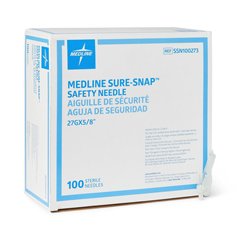 MEDSSN100273 - Medline - Hypoderm™ Safety Hypodermic Needles, 27G x 5/8, 800 EA/CS
