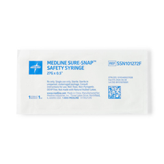 MEDSSN101272FH - Medline - Safety Syringe with Needle, 27G x 0.5, 1mL, 1/EA