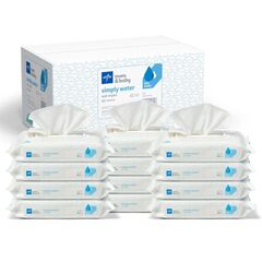 Medline Simply Water Wet Wipes, White, 60 EA/PK, 12 PK/CS