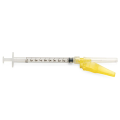 MEDSYRS101392F - Medline - Safety Syringes with Needle, Clear, 1mL, 30G x 0.5, 1200 EA/CS