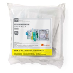 Medline Total One-Layer Add-A-Cath Tray with Drain Bag and Peri Wipe