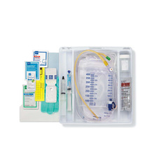 Medline Total One-Layer Tray with 400 mL Urine Meter with 2,500 mL Drain Bag, Silicone-Elastomer Coated Latex Foley Catheter, Peri Wipe, 14 Fr, 10 mL