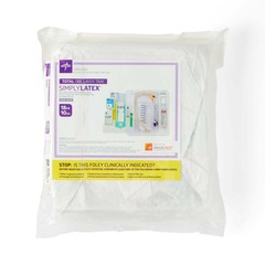 Medline Total One-Layer Tray with 400 mL Urine Meter with 2,500 mL Drain Bag, Silicone-Elastomer Coated Latex Foley Catheter, Peri Wipe, 18 Fr, 10 mL