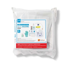 Medline 1-Layer Foley Catheter Tray with 2,000 mL Drain Bag and Silicone Catheter, 18 Fr x 17