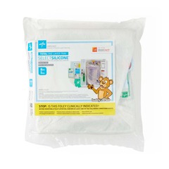 Medline 1-Layer Foley Catheter Tray with 400 mL Urine Meter, 2500 mL Drain Bag, Periwipe, Silicone, Pediatric, 3 mL x 8 Fr