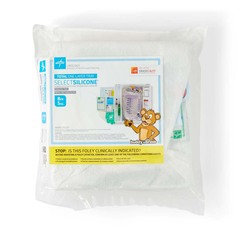 Medline 1-Layer Foley Catheter Tray with 400 mL Urine Meter, 2500 mL Drain Bag, Periwipe, Silicone, Pediatric, 3 mL x 8 Fr