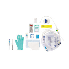 Medline SelectSilicone 1-Layer Temperature-Sensing 100% Silicone Foley Catheter Tray, 14 Fr x 17