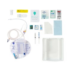Medline Total 1-Layer Temperature-Sensing Foley Catheter Tray with Peri-Care Wipe, 18 Fr x 10 mL