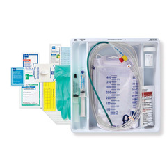 Medline SilverTouch 1 Layer Silicone Foley Catheter Tray with 400 mL Urine Meter and 2,500 mL Drain Bag, 18 Fr x 16