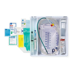Medline SilverTouch 1 Layer Silicone Foley Catheter Tray with 400 mL Urine Meter and 2,500 mL Drain Bag, 18 Fr x 16