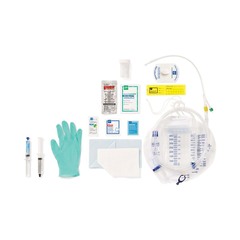 Medline Snapsecure 1-Layer Foley Catheter Tray, 100% Silicone, Metal-Free Urine Meter, 14 Fr, 10 mL, Coud&copy;