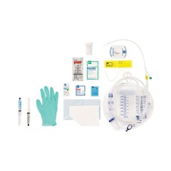 Medline Snapsecure 1-Layer Foley Catheter Tray, 100% Silicone, Metal-Free Urine Meter, 14 Fr, 10 mL, CoudA&copy;