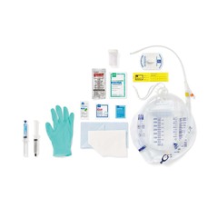 Medline Snapsecure 1-Layer Foley Catheter Tray, 100% Silicone, Urine Meter, 16 Fr, 10 mL
