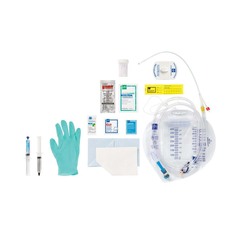 Medline Snapsecure 1-Layer Foley Catheter Tray, 100% Silicone, Urine Meter, 18 Fr, 10 mL