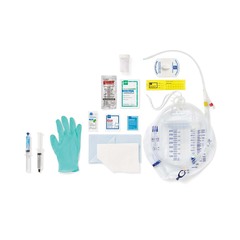 Medline Snapsecure 1-Layer Foley Catheter Tray, 100% Silicone, Urine Meter, 18 Fr, 10 mL