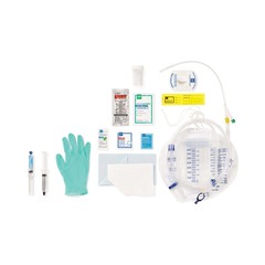 Medline Snapsecure 1-Layer Foley Catheter Tray, 100% Silicone, Metal-Free Urine Meter, 14 Fr, 10 mL, Coud&copy;