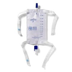 Medline Urinary Leg Bags with Elastic Straps, Flip-Drain Spout, Size M, 20-oz.