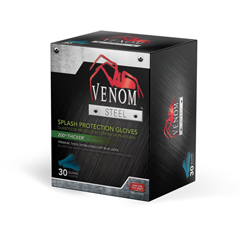 Medline Venom Steel Powder-Free Latex Gloves, One Size Fits Most, 16 EA/CS