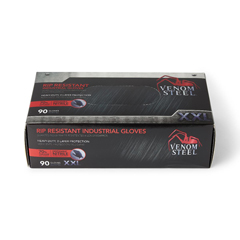 Medline Venom Steel Disposable Two-Layer Nitrile Gloves, Black/White, Size 2XL, 1/EA