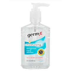 Vi-Jon Germ-X Moisturizing Hand Sanitizer, 62% Ethyl Alcohol, 8 oz, 12 Bottles/Case