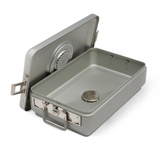 Medline Steriset Three-Quarter Sterilization Container, Condensate Drain, Aluminum Lid, Gray Handle, 18