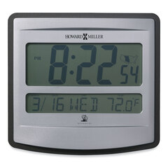 Howard Miller Nikita Wall Clock, Silver/Charcoal Case, 8.75