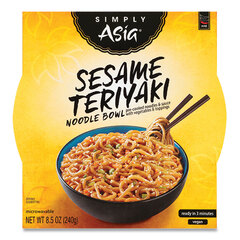 McCormick Simply Asia Sesame Teriyaki Noodle Bowl, 8.5 oz, 6/Carton