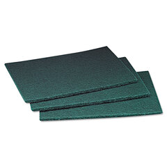 3M Commercial Scouring Pad, 6 x 9, Green, 20 Pads/Box, 3 Boxes/Carton