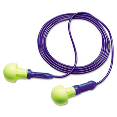 3M E&middot;A&middot;R Push-Ins Reusable Earplugs, Corded, 28 dB NRR, Blue/Yellow, 100 Pairs