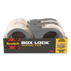 3M Box Lock Shipping Packaging Tape with Dispenser, 3