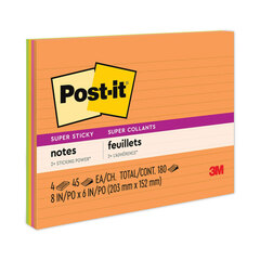 MMM6845SSPL - Post-it® Notes Super Sticky Large Format Notes in Neon Colors