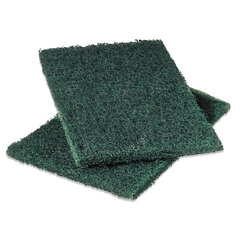 3M Heavy-Duty Scouring Pad 86, 6 x 9, Green, Dozen