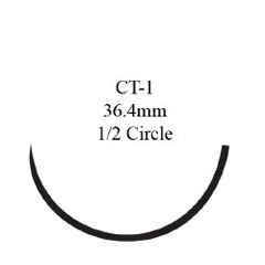 J & J Healthcare Systems Absorbable Suture with Needle Coated Vicryl™ Polyglactin 910 CT-1 1/2 Circle Taper Point Needle Size 1 Braided