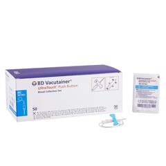 BD Vacutainer&reg; UltraTouch™ Push Button Blood Collection Set 25 Gauge 3/4 Inch Needle Length Safety Needle 12 Inch Tubing Sterile, 50/BX