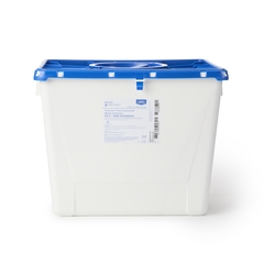 McKesson Prevent&reg; Pharmaceutical Sharps Container, White Base, 13-1/2 H X 17-3/10 W X 13 L Inch, Vertical Entry, 8 Gallon