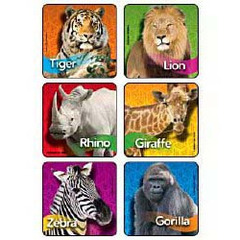 Medibadge Kids Love Stickers&reg; 90 per Box Zoo Animal Photos , Assorted Sticker 2-1/2 Inch, 90/RL