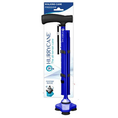 Drive Medical Folding Cane HurryCane&reg; Freedom Edition™ Aluminum 30-1/2 to 37-1/2 Inch Height Blue, 6/CS