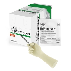 Ansell Surgical Glove ENCORE Perry Style 42 PF Size 8.5 Sterile Latex Standard Cuff Length Micro-Textured Natural Chemo Tested, 200 EA/CS