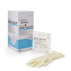 Ansell Surgical Glove ENCORE Sensi-Touch PF Size 7 Sterile Latex Standard Cuff Length Micro-Textured Natural Chemo Tested