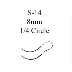 J & J Healthcare Systems Absorbable Suture with Needle Coated Vicryl™ Polyglactin 910 S-14 1/4 Circle Spatula Needle Size 5-0 Braided, 12/BX
